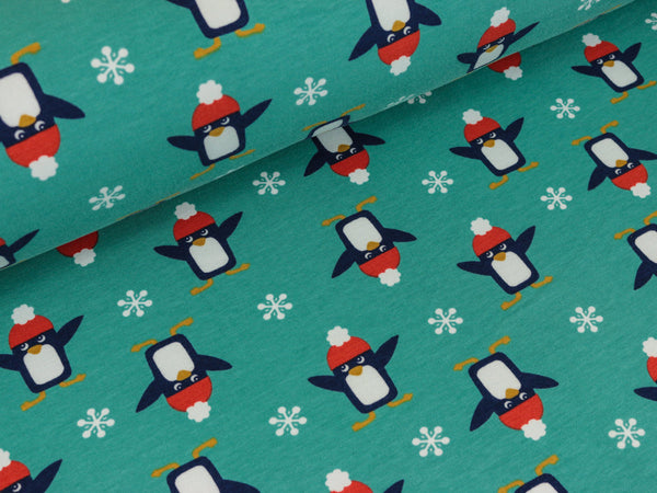 Baumwollsweat Cuddly Pinguine mint