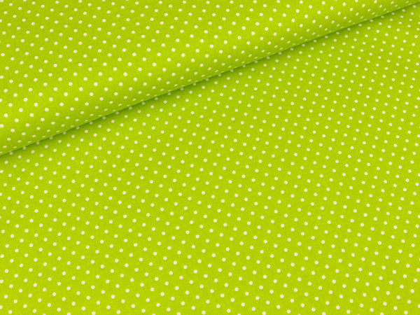 Baumwollstoff Judith Pünktchen weiß auf hellgrün