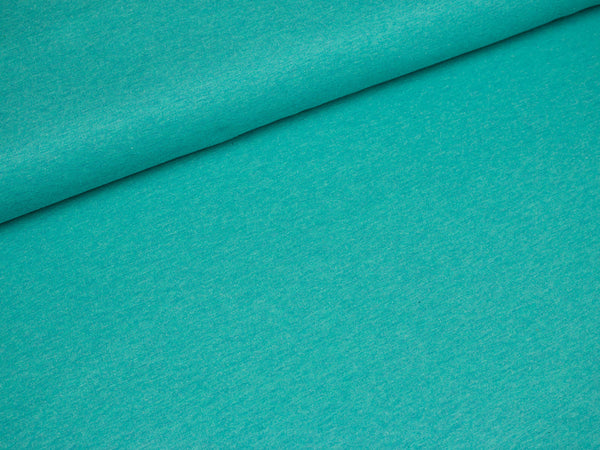 Baumwollsweat Jenna aquamarin meliert uni