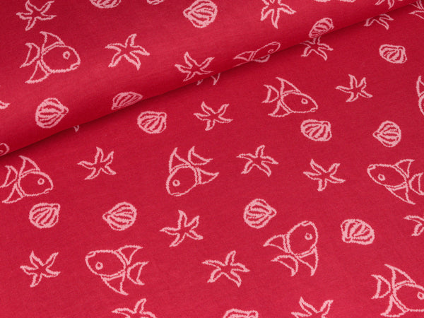 Bio-Jacquard Jersey Südsee tulipano-rosa scuro