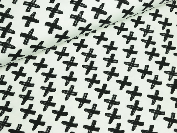 Leichter Baumwollsweat Criss Cross schwarz-weiß