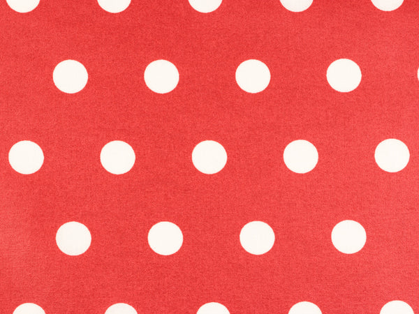 Beschichtete Baumwolle Leona Punkte weiß auf Rot