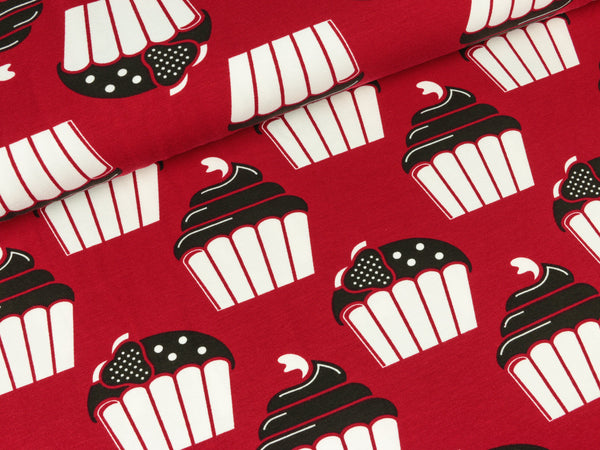 Baumwolljersey Muffin red Shalmiak