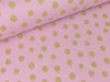 Baumwollsweat Goldene Punkte auf Rosa Glitzer