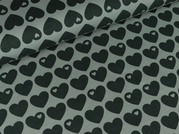 Baumwollsweat Herzen schwarz byGraziela