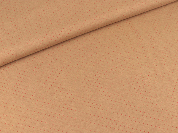 Jacquard-Jersey Minipünktchen beige-rot