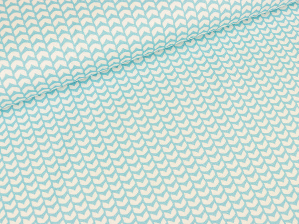 Reststück 36cm - Baumwolljersey Mini Fin Shirt wasserblau by Lila Lotta