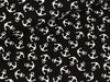 Reststück 84cm - Baumwolljersey Verena Anker weiß auf Schwarz