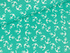 Reststück 66cm - Baumwolljersey Verena Anker weiß auf Mint