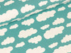 Reststück 82cm - Baumwolljersey Verena Wolken weiß auf Oldmint