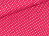 Reststück 51cm - Baumwolljersey Verena Pünktchen weiß auf Pink