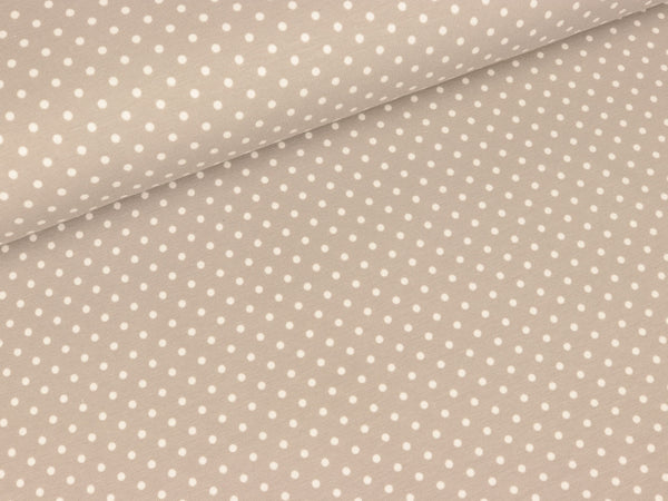 Reststück 47cm - Baumwolljersey Verena Pünktchen weiß auf Hellgrau