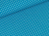 Reststück 30cm - Baumwolljersey Verena Pünktchen weiß auf Dunkeltürkis