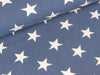 Reststück 57cm - Baumwolljersey Verena Große Sterne weiß auf Rauchblau