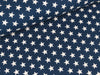 Reststück 27cm - Baumwolljersey Verena Kleine Sterne weiß auf Jeansblau
