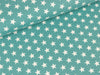 Reststück 7cm - Baumwolljersey Verena Kleine Sterne weiß auf Oldmint