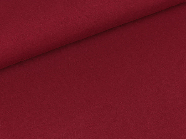 Reststück 50cm - Baumwolljersey Vanessa bordeaux uni
