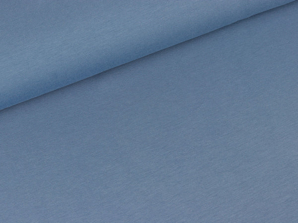 Reststück 47cm - Baumwolljersey Vanessa rauchblau uni