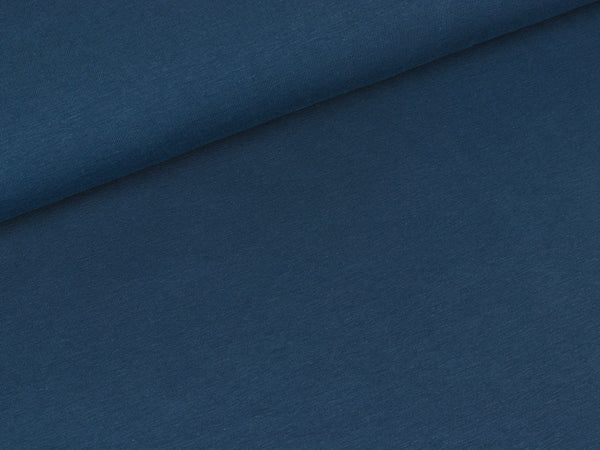 Reststück 28cm - Baumwolljersey Vanessa jeansblau uni