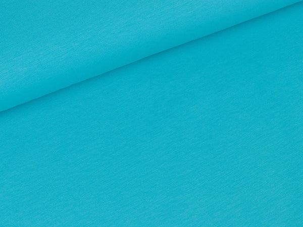 Reststück 30cm - Baumwolljersey Vanessa türkis uni