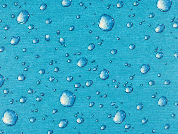 Beschichtete Baumwolle Samuel Tropfen auf Türkis
