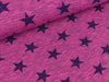 Reststück 140cm - Jersey Nadine Sterne beere-lila meliert