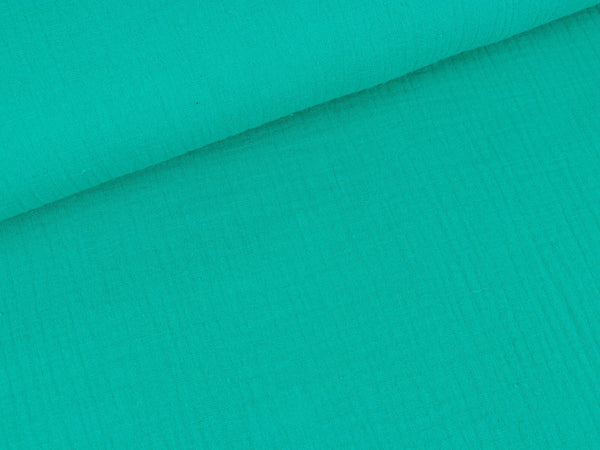 Baumwoll Musselin Double Gauze smaragd uni