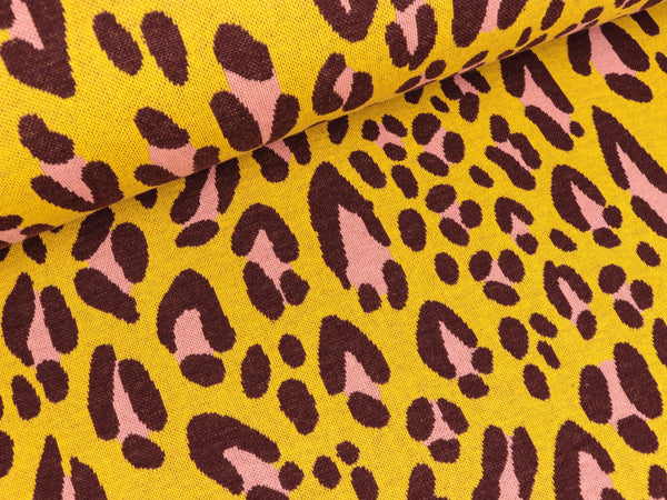 Reststück 42cm - Hamburger Liebe 3 Farb-Jacquardjersey Safari polenta