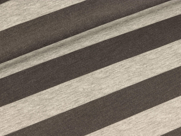 Baumwollsweat Blockstreifen hellgrau-anthrazit