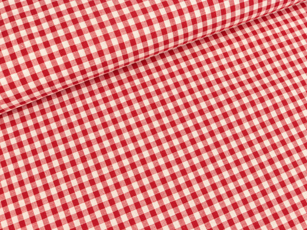 Baumwollstoff rot-weiß kariert 5mm