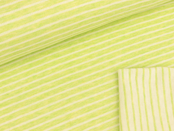 Hamburger Liebe Jacquardjersey Melange Double Stripe lattuga-weiß