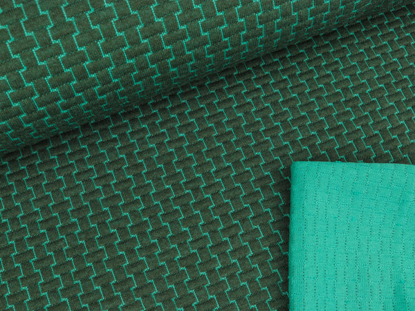 Leichter Steppstoff Bricks dunkelgrün-mint