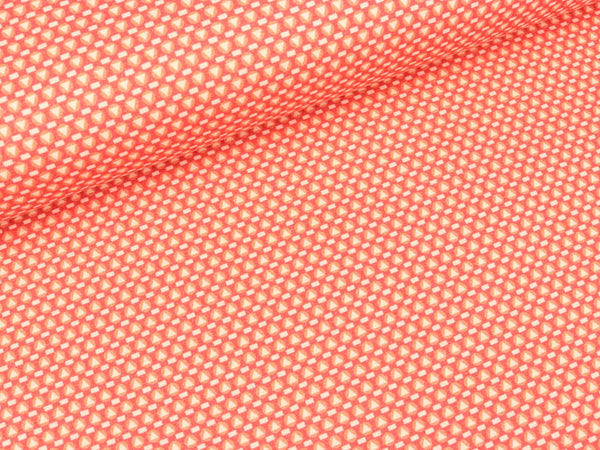 Baumwolljersey Adele Dreiecke auf Koralle