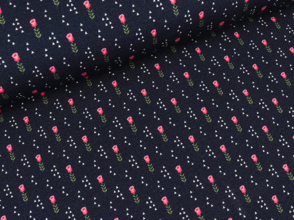 Leichter Baumwollsweat Morning Dew tiefblau by Jolijou