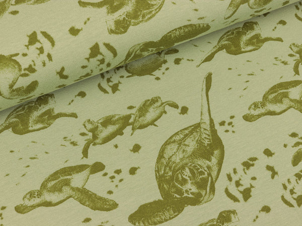 Baumwolljersey Sea Turtle hellgrün