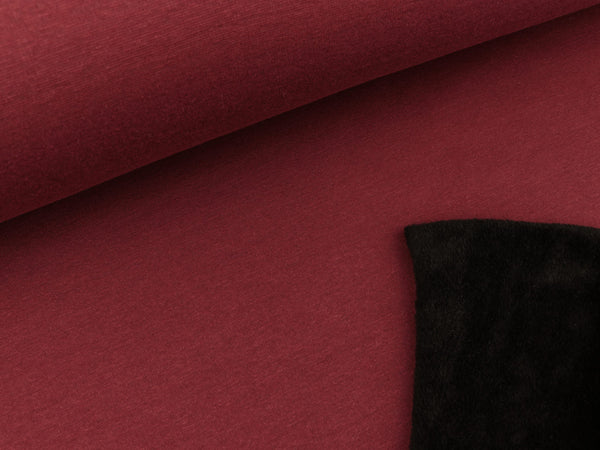 Alpenfleece bordeaux-schwarz uni