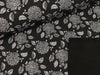 Reststück 10cm - Softshell Lotus Flower weiß-schwarz