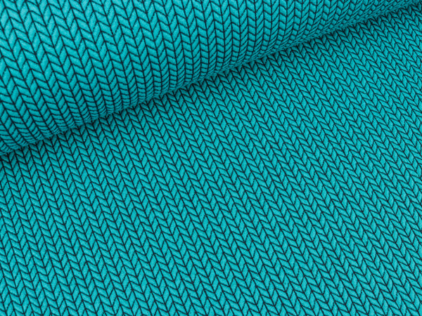 Hamburger Liebe Pattern Love Big Knit türkis-blue navy