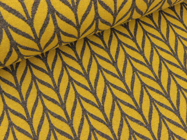 Hamburger Liebe Pattern Love Jacquardjersey Maxi Knit senf-carbon