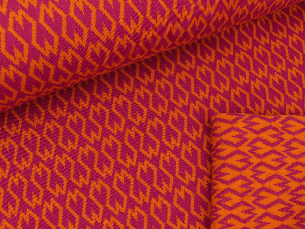 Reststück 50cm - Hamburger Liebe Doubleface Jacquard Pattern Love Square Heart nepal