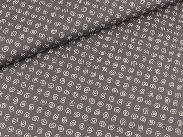 Baumwollpopeline Philipp Kringel hellgrau auf Grau