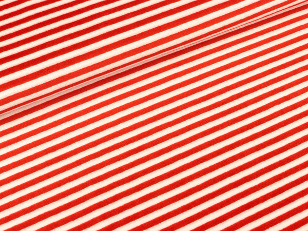 Nickistoff Marie rot-weiß Streifen