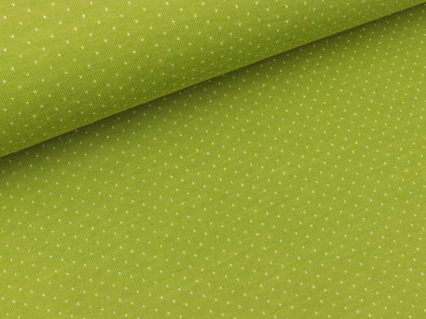 Jacquard-Jersey Minipünktchen olivia-weiß