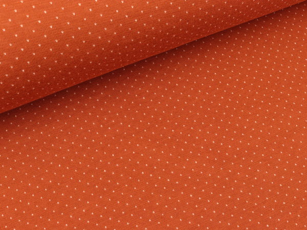 Jacquard-Jersey Minipünktchen brucciato-weiß