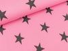 Baumwollsweat Sweatstars grau auf Rosa