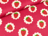 Baumwollstoff Erdbeerdeckchen auf Fuchsia
