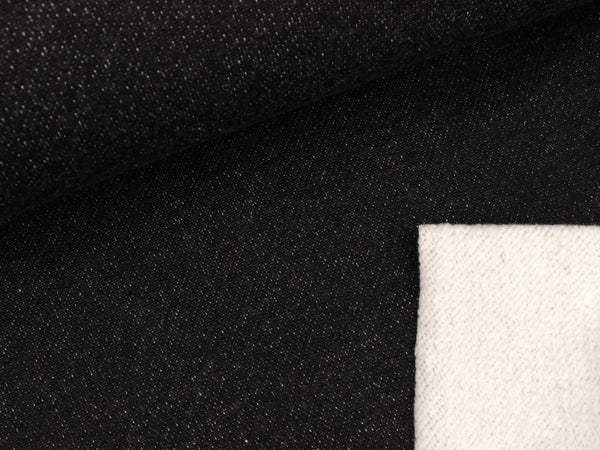 Reststück 47cm - Lammfleece schwarz meliert