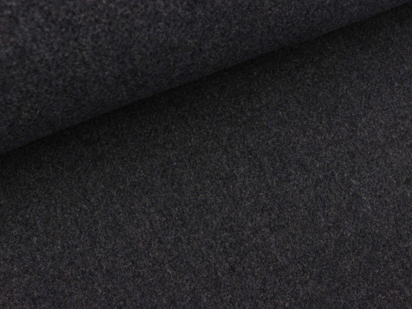Wollstoff Carlo dunkelgrau meliert uni