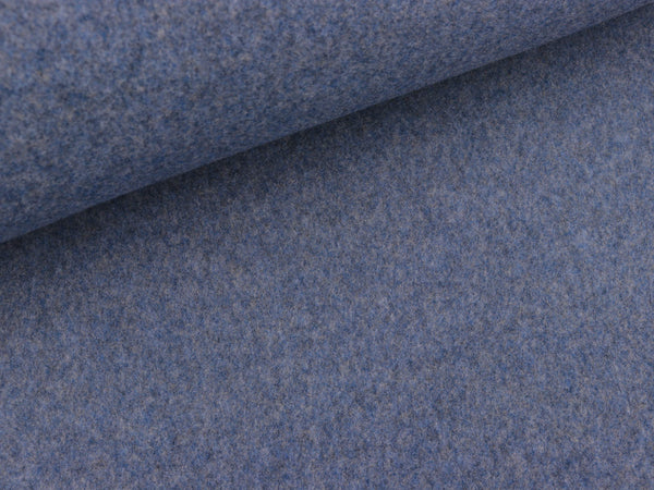 Baumwollfleece jeansblau meliert uni