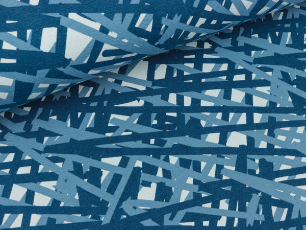 Baumwollsweat Scrawl over blau-blau by Petra Laitner